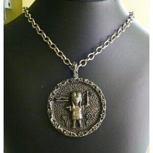 Rare Vintage Zodiac Symbol Libra Clover Of California Necklace Dated 1969